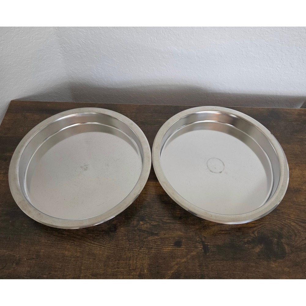 Vintage Revere Ware Set Of 2 Stainless Steel 9 & 1/2 Inch Round Cake Pans 2509